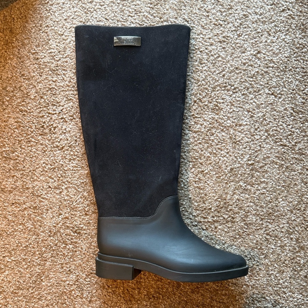 Melissa Tall Flocked Rain Boots